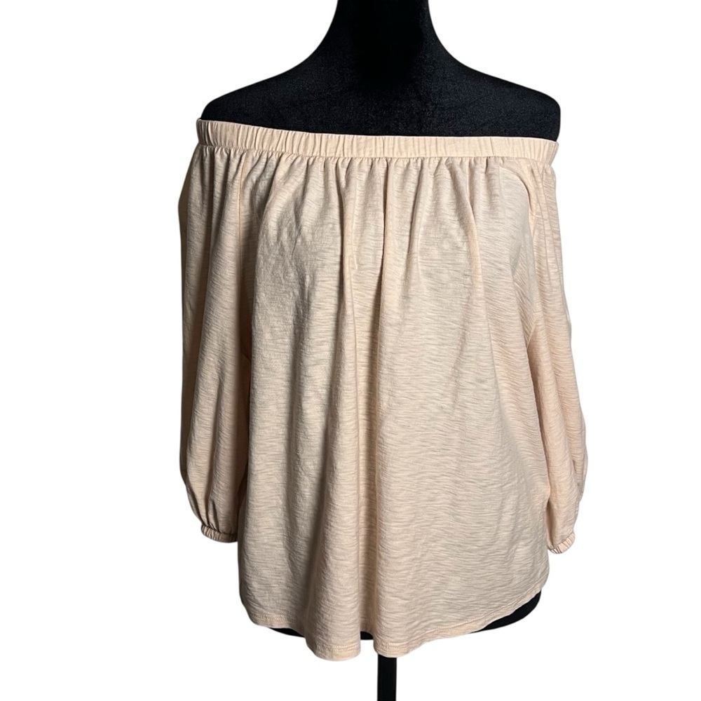 NWT Nation Ltd Cream Off The Shoulder Knit Peasant Top — Size Medium